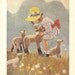 1923 Pet Lamb Vintage Childrens Print-Little Girl Cuddles Her Pet Lamb. Ideal For Framing.