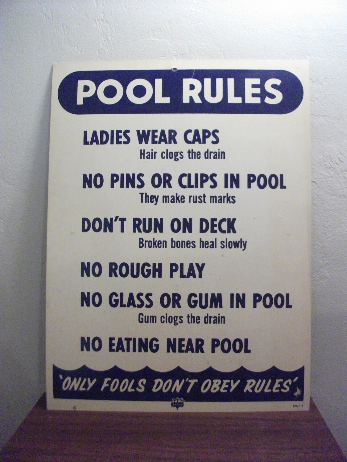 Vintage Metal NASSCO Pool Rules Sign by PrimePickins on Etsy