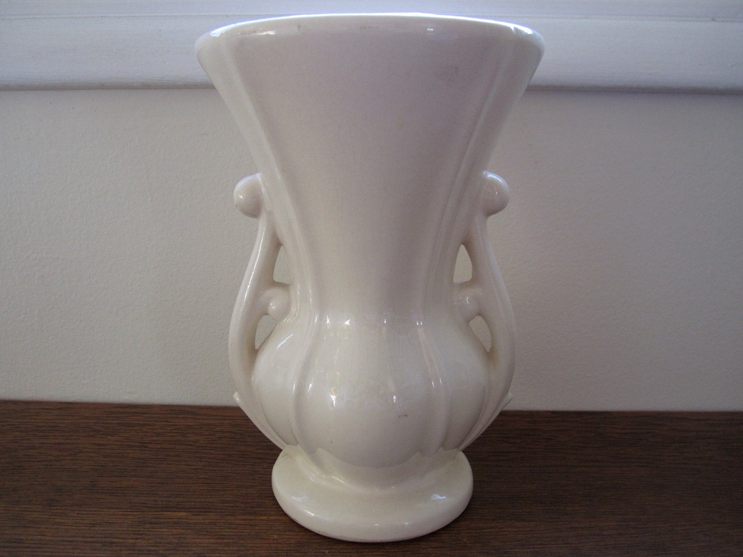 Gorgeous white vintage McCoy pottery vase