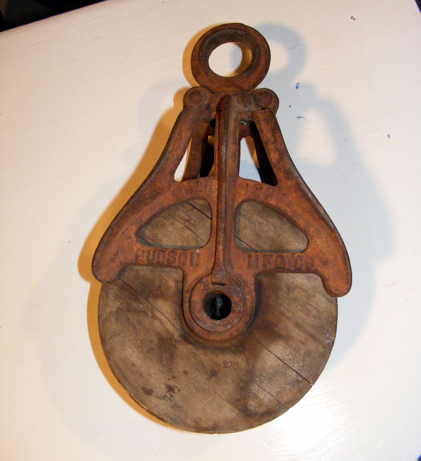 RESERVED Antique Barn Pulley Hudson MFC CO by SpookyVintage