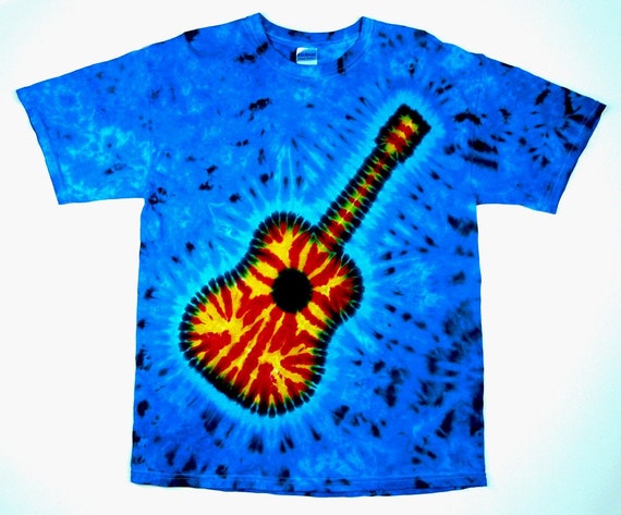 Guitar Tie Dye Shirt Adult Music Tees Mens T by SunflowerTieDyes