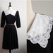 Vintage "Carriage Court" Black & White Crochet Peter Pan Collar Dress. M/L