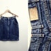 Vintage 60s High Waisted Lee Acid Wash Denim Skirt. Size S/M