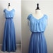 Vintage 70s "She loves a party" Pleated Maxi Dress/ Bridesmaids Wedding Dress Gown. Size S/M