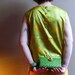 60s golden yellow chartreuse green scrolled floral scoop sleeveless blouse L.