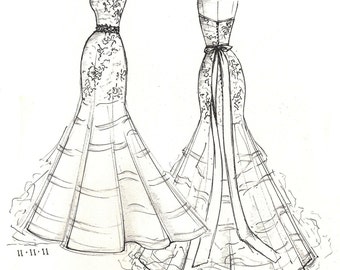 dress sketch of YOUR special dress a perfect by dresssketch