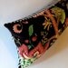 Pindler and Pindler Fabric 12X24 Bolster Pillow -Botanical Print - Floral pattern - Black -Red-Yellow-Pink -Blue- Black & White Stripe Back