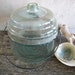 Vintage Glass Kerosene Jar with Lid Industrial Decor