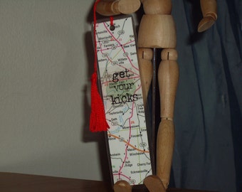 Get your kicks Bookmark - Road Map Bookmark - Travel Bookmark - Rute 66 Bookmark - Travel bookmark - Map Bookmark - Travel