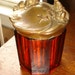 Antique Victorian Art Nouveau Amber Glass Storage or Powder Jar
