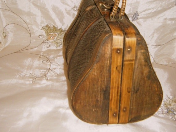 wooden bamboo purse