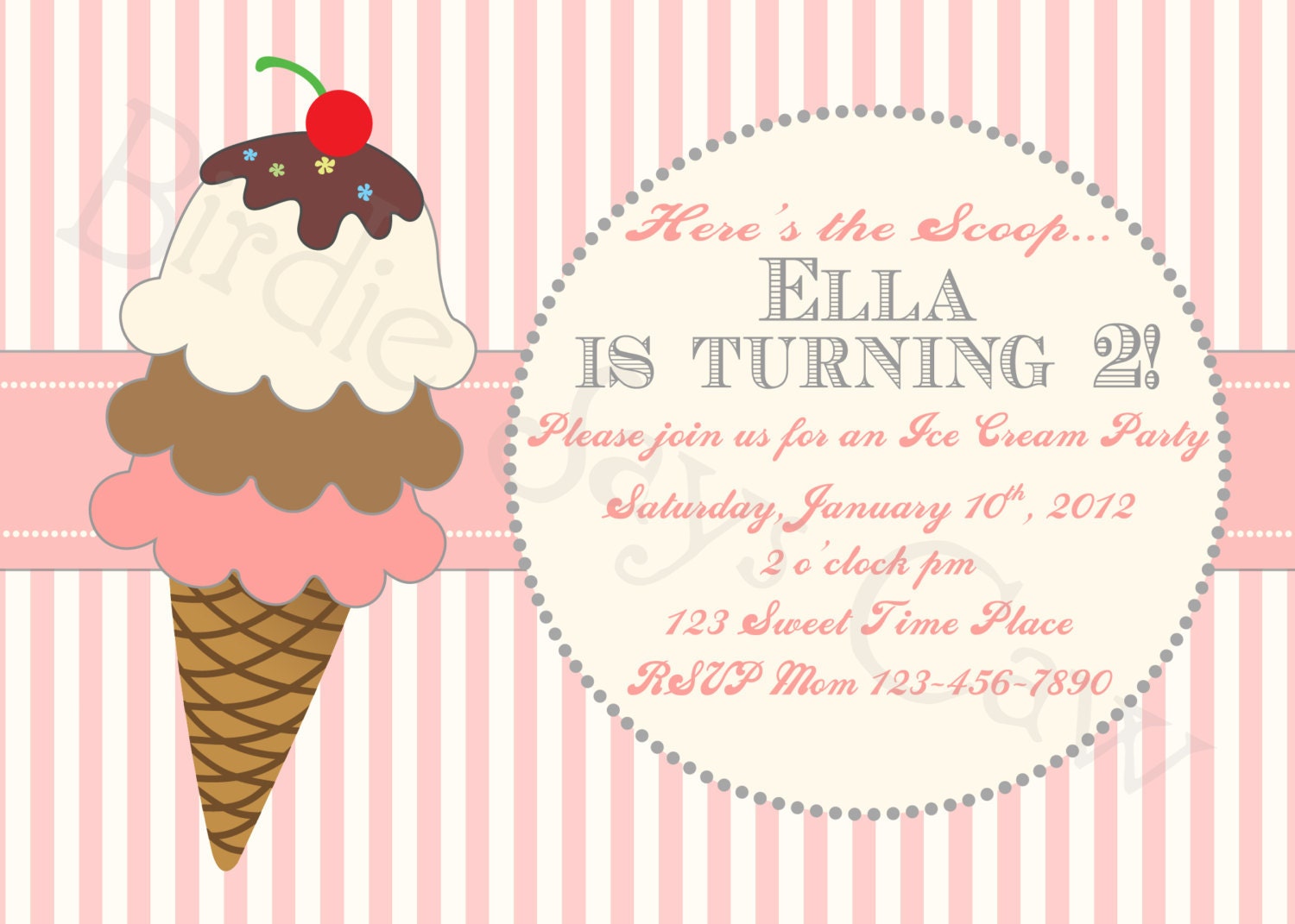 Ice Cream Party Invitations Printable Free 9