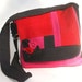 Pink, Red and Black IPad Bag - Rosette IPad Bag - Pink IPad Bag - Repurposed IPad Bag - Wool IPad Bag