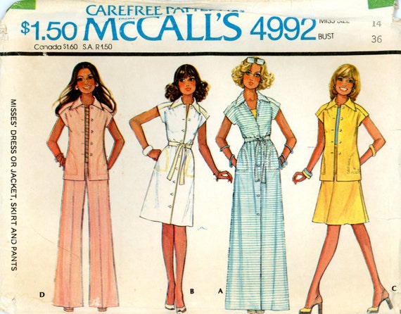 Items similar to Vintage Sewing Pattern - 1976 Misses Dress or Jacket