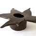Oak leaf Stoneware Varigated Chocolate Ikebana Vase Free Shipping