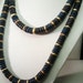 Long Colorful Wood Style Flat Bead Necklace