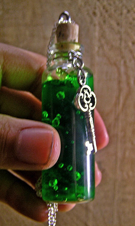 Skyward Sword Stamina Potion Emerald Green Vial Necklace
