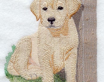 Golden Retriever Puppy Embroidered Flour Sack Hand/Dish Towel