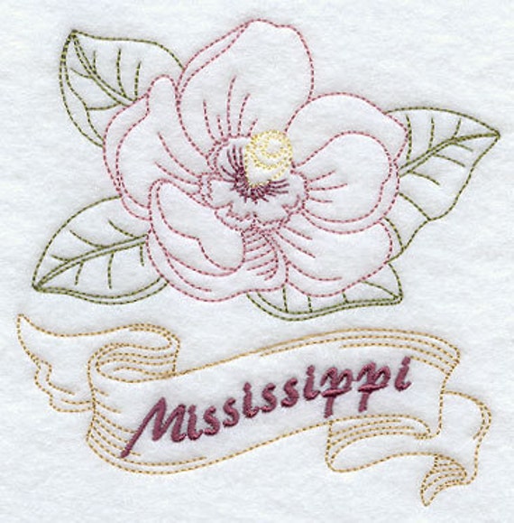  Mississippi Magnolia State Flower Flour Sack Hand Dish Towel