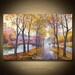 Painting Oil ORIGINAL contemporary fine art textured modern palette knife from FALL ALLEY Series 24inX36in