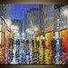 Painting ORIGINAL contemporary fine art textured modern palette knife from UMBRELLAS Series 24inX30in