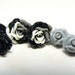 Flower Post Stud Garden Earrings-Black Rose-3 pair sets
