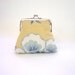 Lemon and china blue floral small purse vintage Laura Ashley lining kisslock frame