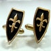 Vintage cufflinks Hickok Fleur de Lis japanned Renaissance