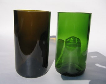 Mid Sized Recycled Wine Bottle Glasses - Set of 2