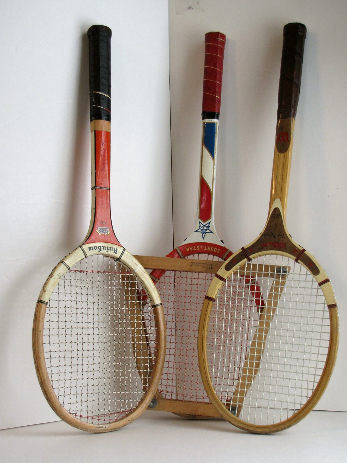 Vintage Wooden Tennis Rackets Set of by
