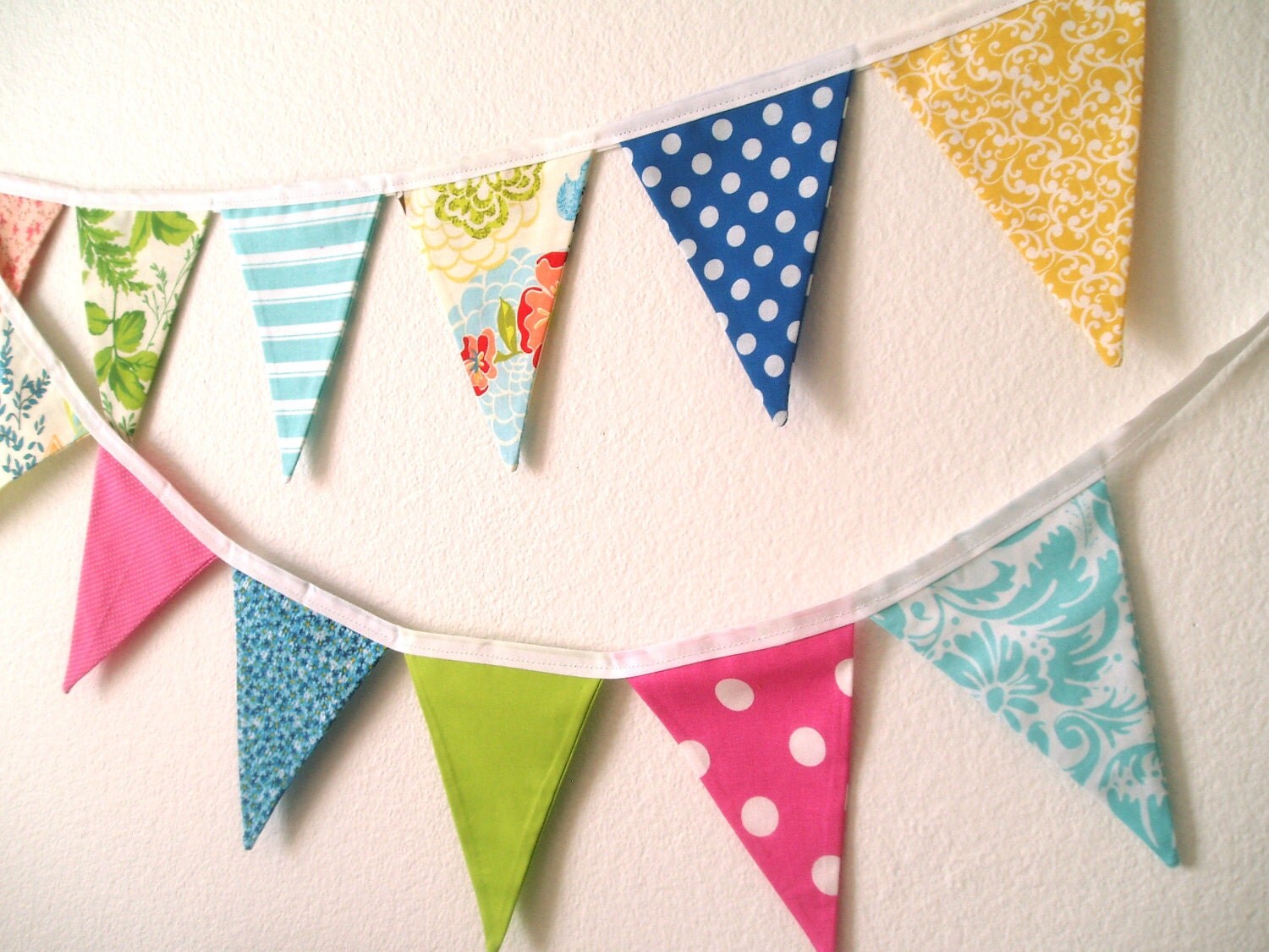 Spring Fabric Pennant Banner Garland Easter Bunting