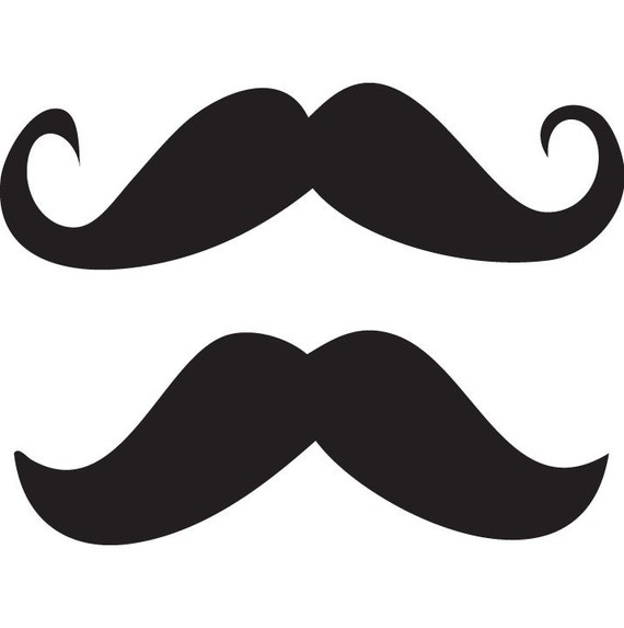 Large Mustache Decal Vinyl Sticker 2 Pack