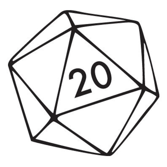 20 Sided Die Decal Vinyl Sticker For Car Windows Laptops