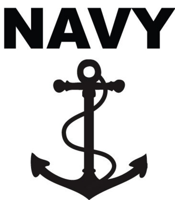 Navy Anchor Decal For Car Windows Laptops Walls etc.