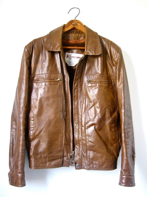 Vintage 1970s Chess King Leather Jacket 38