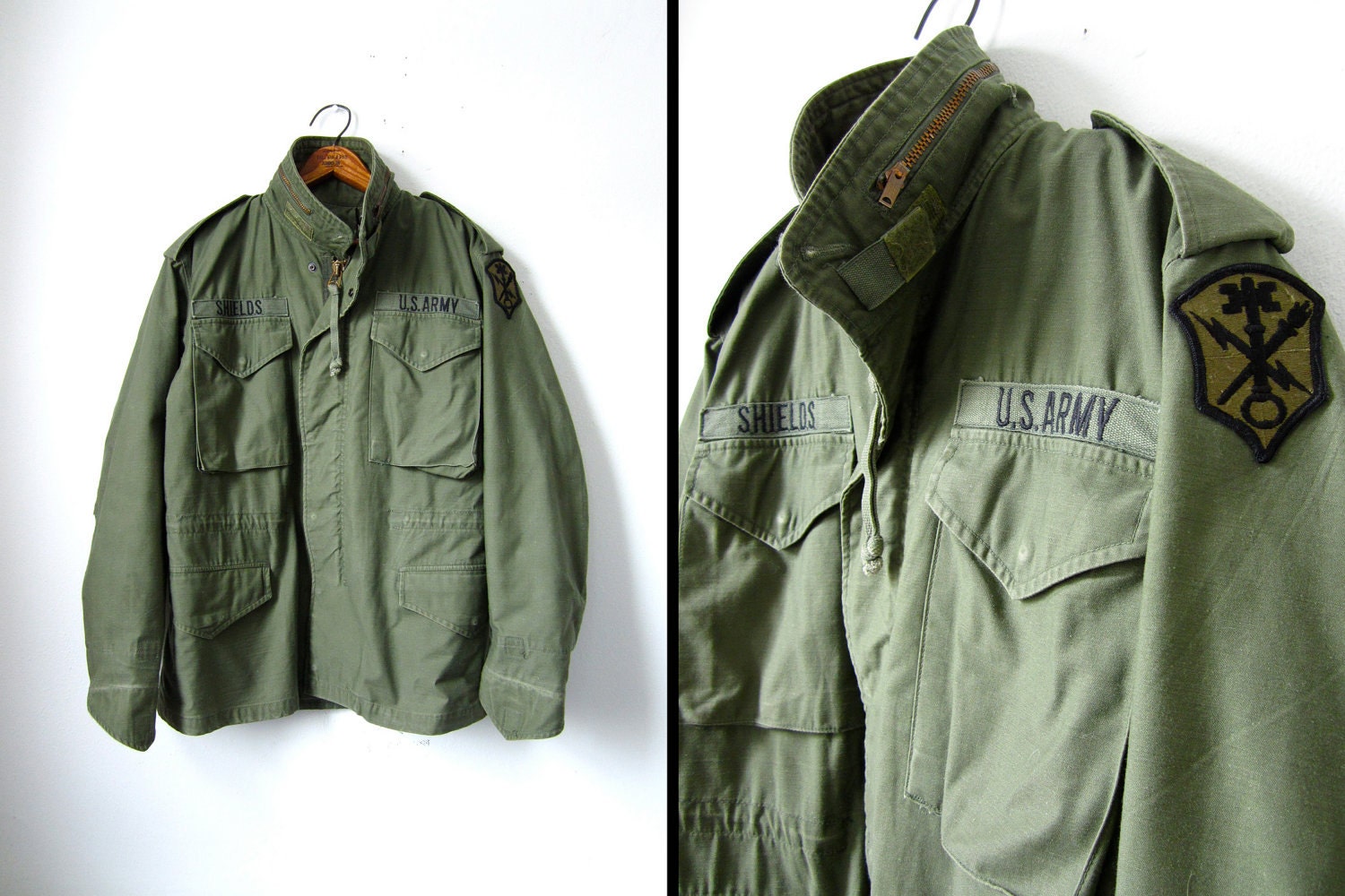 Vintage 1970s M65 Army Field Jacket US Intelligence