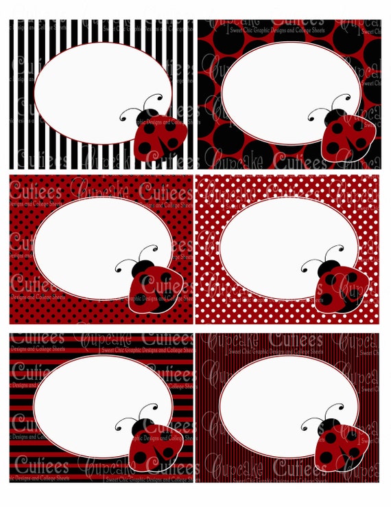 items similar to ladybug red n black digital collage large