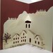 Pop-Up Origamic Architecture Handmade Card Depicts a Mediterranean Landscape in Brown and Ivory Home Décor OOAK
