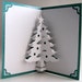 Christmas Tree 3D Pop Up Home Décor Handmade Cut by Hand Origamic Architecture in White and Shimmery Metallic Teal Green.