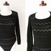Vintage Leotard - Black 1980's Bodysuit - Size S