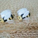 Glazed Ceramic Macrame Beads-2 Bumble Bee Shaped-Handcrafted-A6