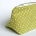 Black Friday SALE: Stocking Stuffer Makeup Bag in Green Polka Dots - Holiday Christmas Gift for Her, Lime/Melon Green