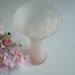Vintage Pink Glass Vase - Frosted Pink Crackle Glass from the Eighties