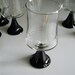 HOLD FOR LALLEKE Art Deco Style Wine Glasses - Vintage Barware - Set of 6 - Black Stemmed