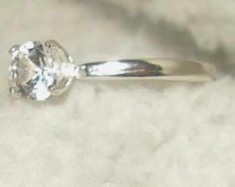 White Sapphire Engagement Ring Solitaire