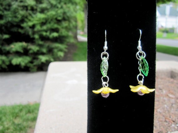 SALE - Purple & Yellow Faerie Earrings SALE - Purple & Yellow Faerie Earrings
