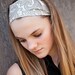 Soft Wide Black and White Paisley Bandana Headband
