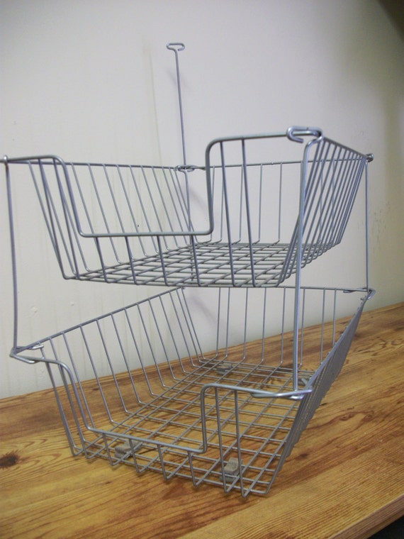 Industrial wire baskets for office