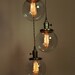 Reserved for An Chang - 3 Light Chandelier and Schoolhouse Semiflush Light - Custom Order