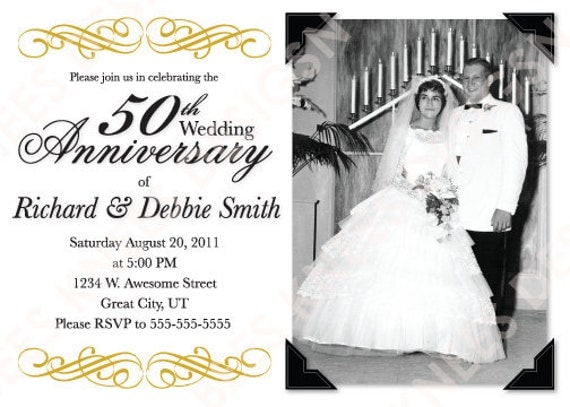  Printable  50th Wedding  Anniversary  Invitation  Customized for